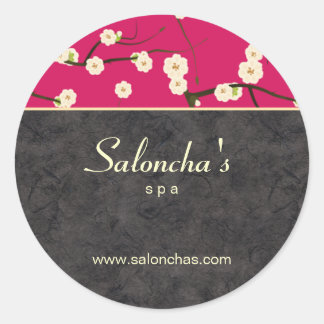 Salon spa floral cherry blossom sticker hot pink