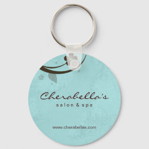 Salon Spa Floral Key Chain Gift watery blue
