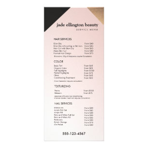 Salon Spa Gold, Black Rose Liste de prix Menu Serv