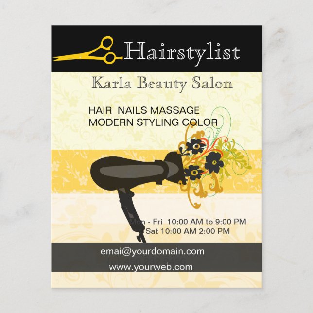 Salon & Spa Hairstylist Flyer (Front)