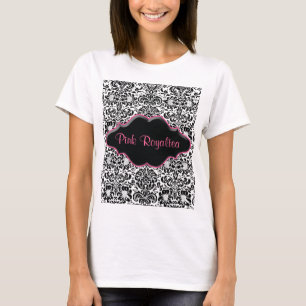 Salon Spa T Shirt Damask Black White Pink