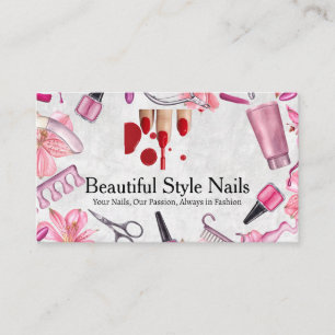 Salon Tools Manicured Painted Nails Business Card