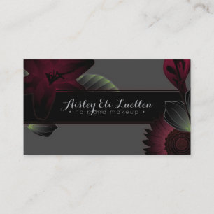 salon vintage flowers makeup artist and hair business card