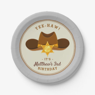 Saloon Birthday Wild West Party Boys Cowboy Theme  Paper Plate