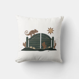 Saloon Doors Chameleon Throw Pillow