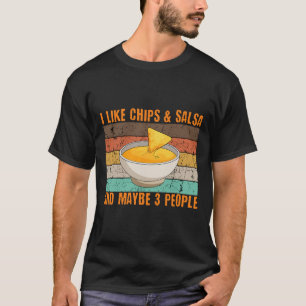 Salsa And Chips Intovert Retro Vintage Mexican Cin T-Shirt
