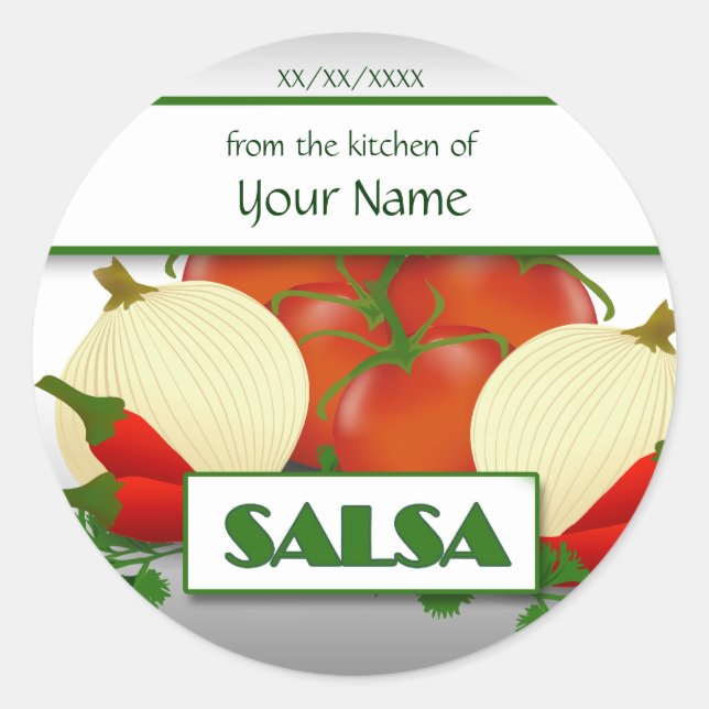 Salsa Canning Custom  Sticker Label (Front)