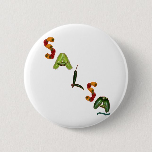 Salsa Chili Peppers 2 Inch Round Button (Front)