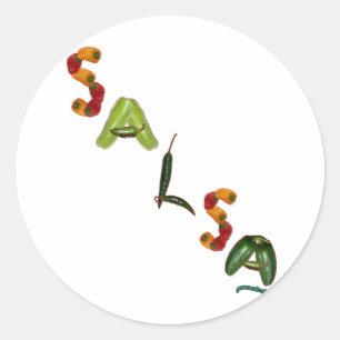 Salsa Chili Peppers Classic Round Sticker