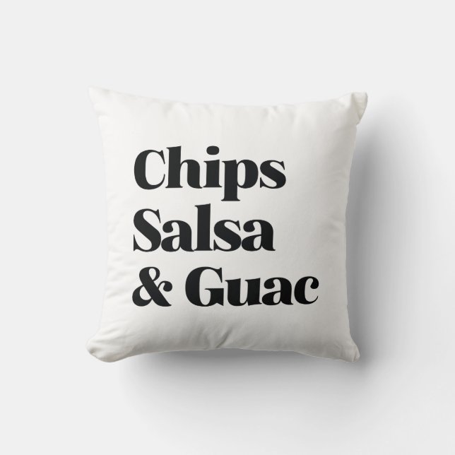 Salsa Chips And Guac Throw Pillow (Front)