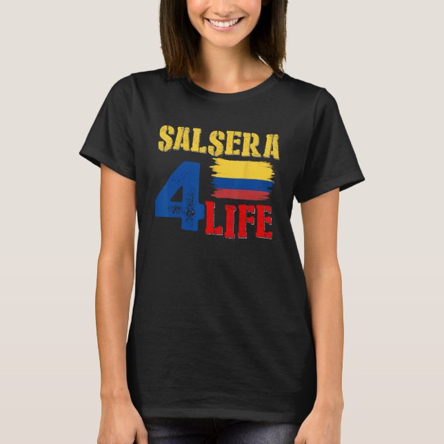 Salsa Colombiana Gift, Musica Colombian Flag Pride T-Shirt (Front)