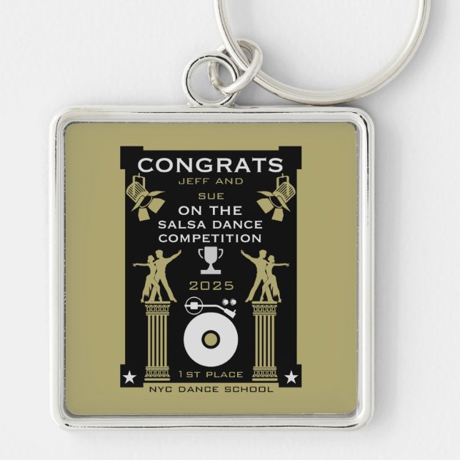 Salsa Dance Competition Winners Keychain (Front)