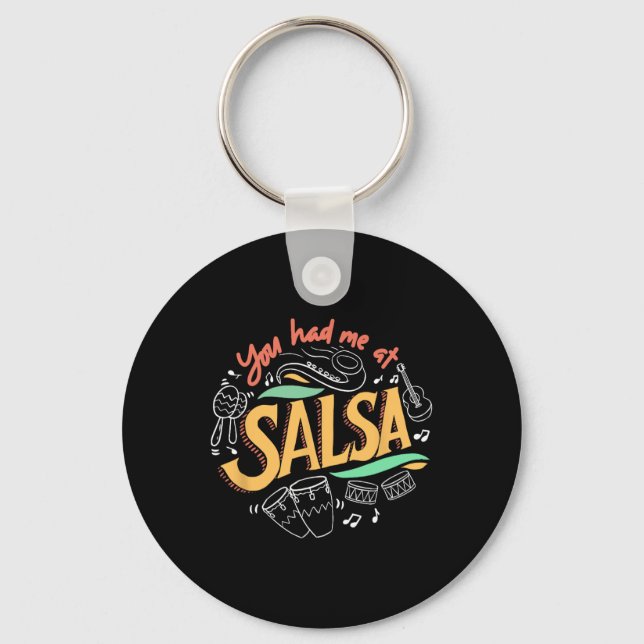 Salsa Dance Love Salsa Dance Dancer Gifts Dancing  Keychain (Front)