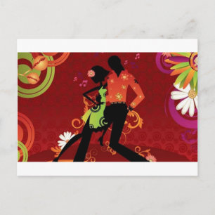 Salsa dance postcard