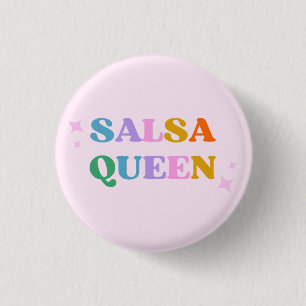 salsa dance queen latin modern simple white 1 inch round button