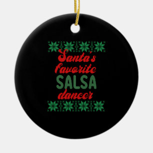 Salsa Dancer Ugly Christmas Christmas Gift Ceramic Ornament