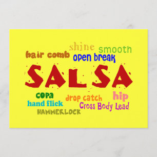 Salsa Dancing Dance Lovers Party Invites