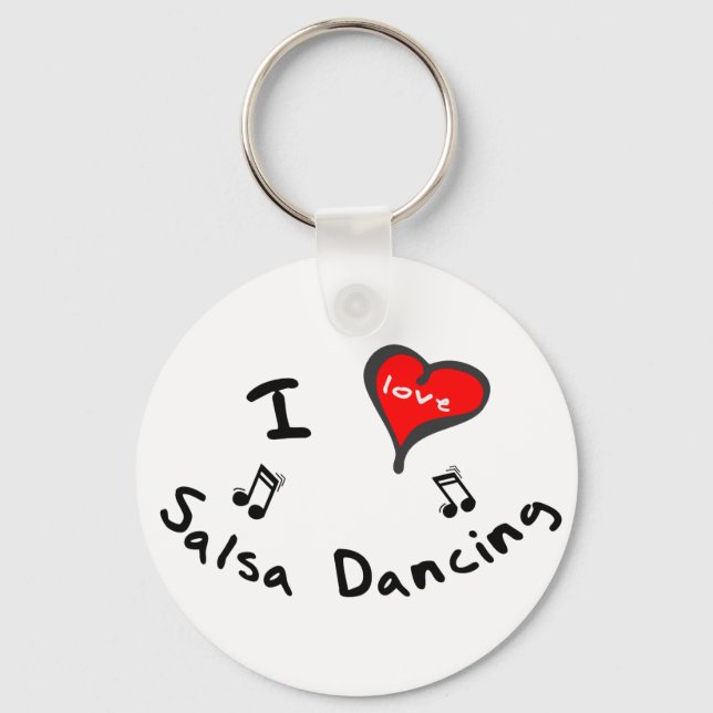 Salsa Dancing Gifts - I Heart Salsa Dancing Keychain (Front)