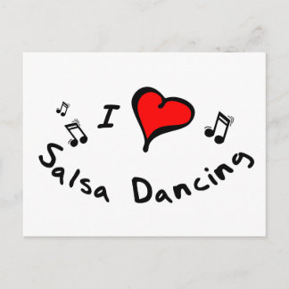 Salsa Dancing I Heart-Love Gift Postcard