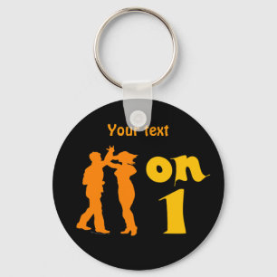 Salsa Dancing On One Silhouettes Customizable Keychain