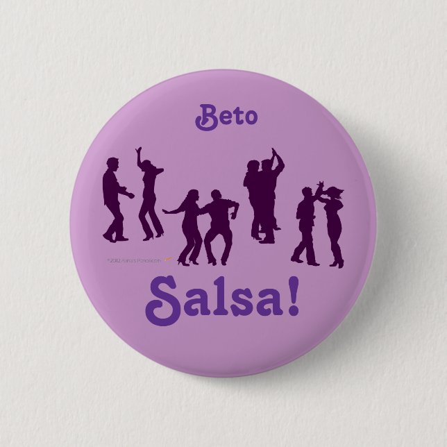 Salsa Dancing Poses Silhouettes Custom 2 Inch Round Button (Front)