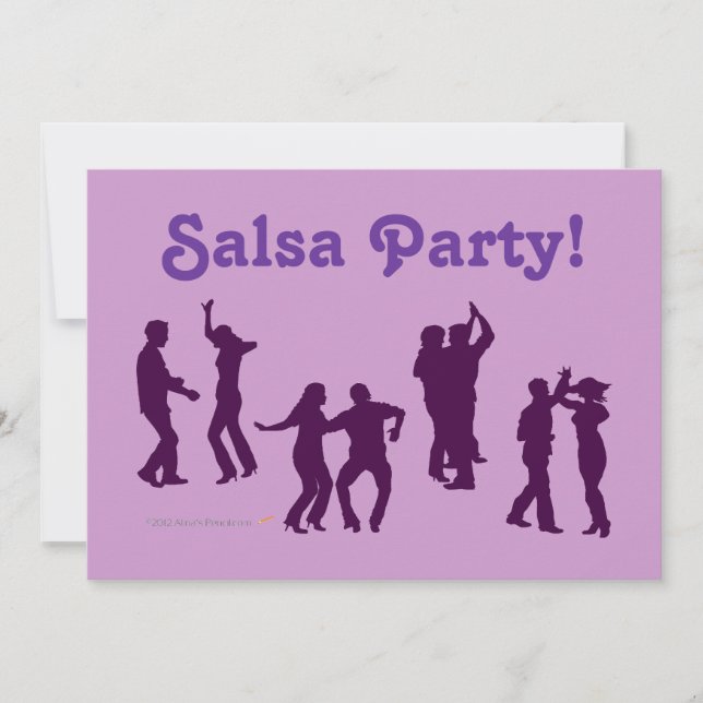 Salsa Dancing Poses Silhouettes Custom Invitation (Front)
