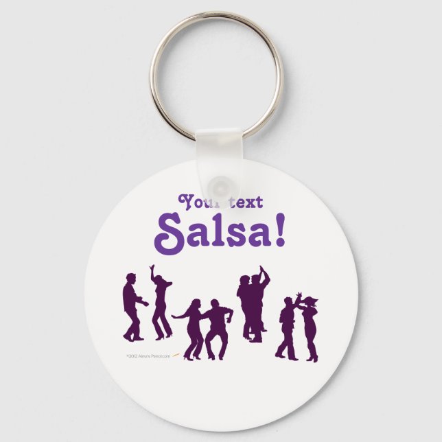 Salsa Dancing Poses Silhouettes Custom Keychain (Front)