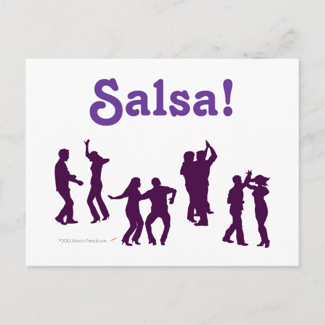 Salsa Dancing Poses Silhouettes Custom Postcard (Front)