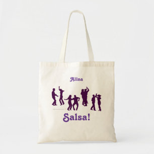 Salsa Dancing Poses Silhouettes Personalized Tote Bag