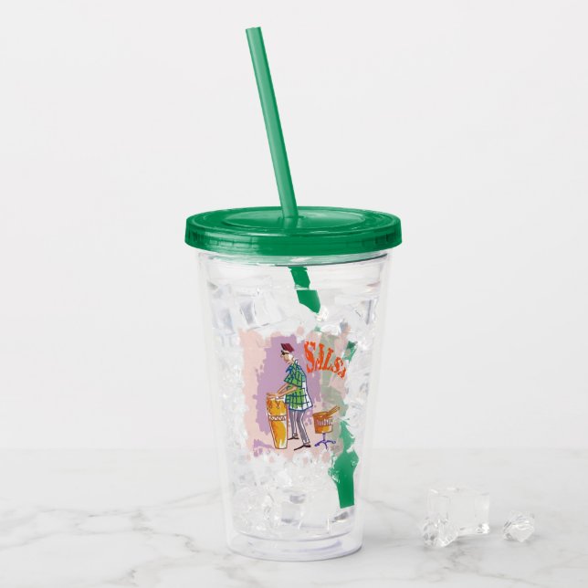Salsa Drummer acrylic tumbler (Front Ice)