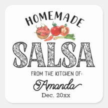 Salsa fait maison dans la cuisine de Nom Étiquette
