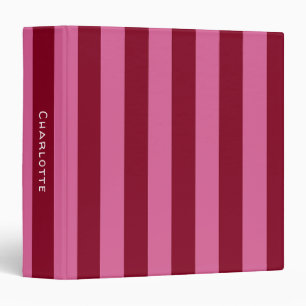 Salsa Flamingo Pink Stripe Binder