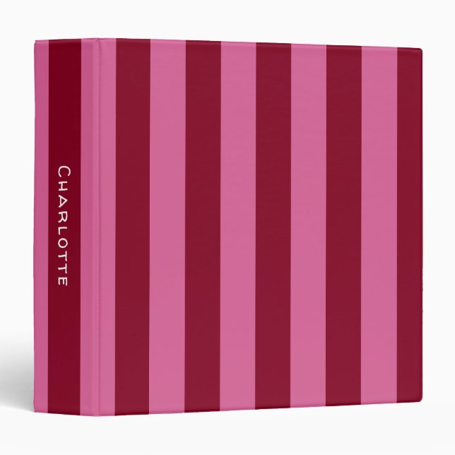 Salsa Flamingo Pink Stripe Binder (Front/Spine)