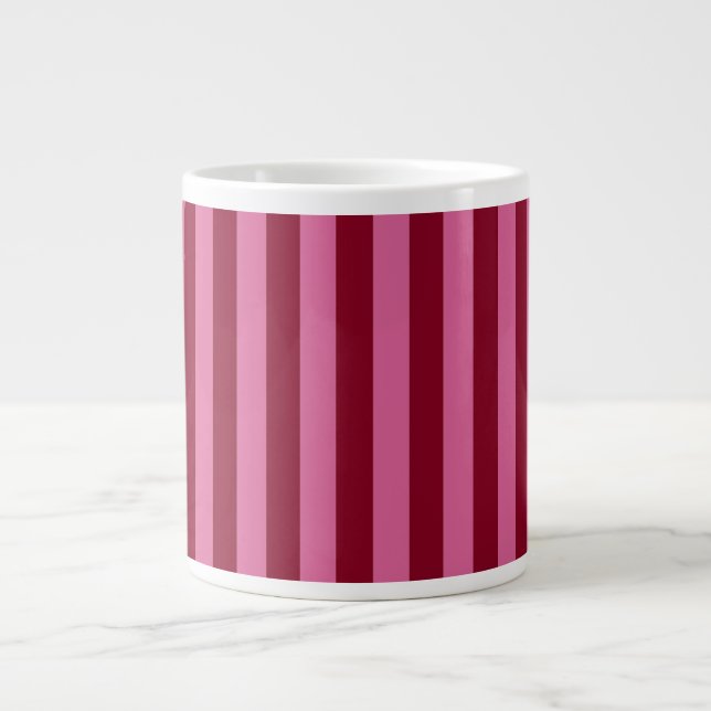 Salsa Flamingo Pink Stripe Large Coffee Mug (Front)