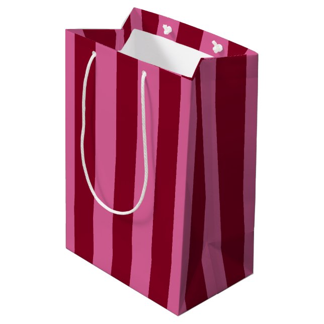 Salsa Flamingo Pink Stripe Medium Gift Bag (Back Angled)