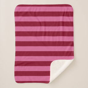 Salsa Flamingo Pink Stripe Sherpa Blanket