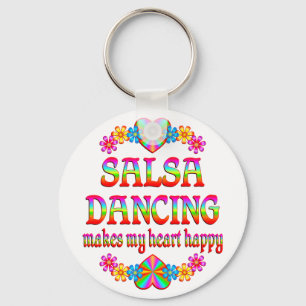 Salsa Heart Happy Keychain