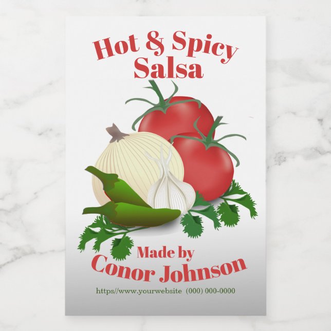 Salsa Hot & Spicy 2 x 3" Étiquette alimentaire (Étiquettes simples)