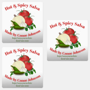 Salsa Hot & Spicy Square Food Label