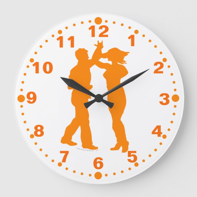 Salsa Latin Dance Spin Wall Clock With Minutes (Front)