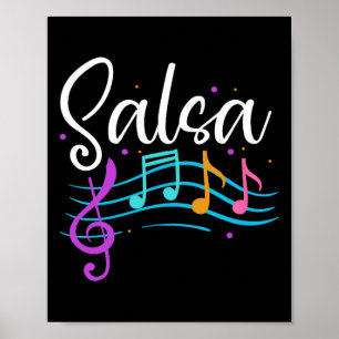 Salsa Musical Notes Latin Music Dance  Poster