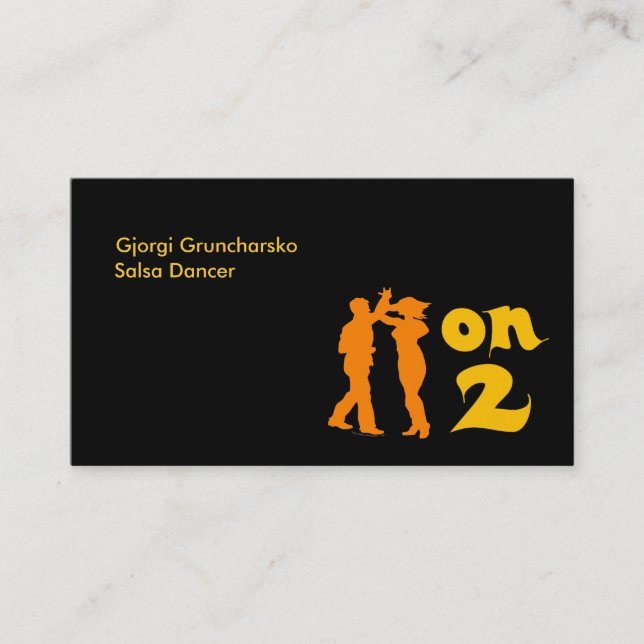 Salsa On Two Dancer or Instructor Business Cards (Front)