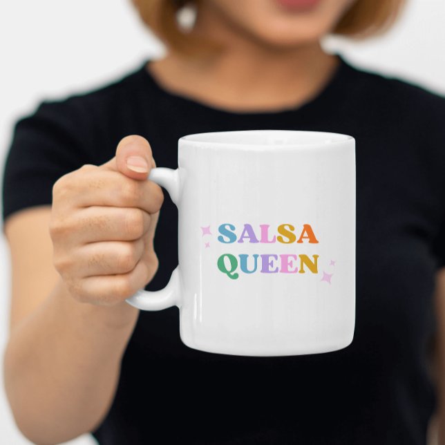 Salsa queen rétro moderne coloré mignon Mug (Créateur téléchargé)