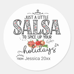 Salsa Spice Up Your Holidays Floral Red Classic Round Sticker
