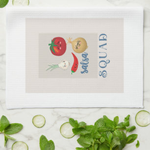 salsa squad Cute food humour quote Funny  Kitchen Towel