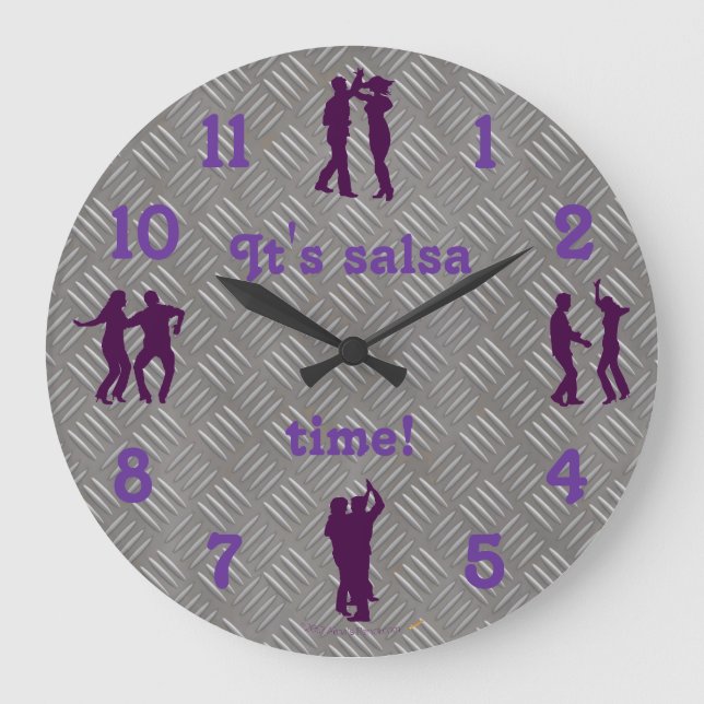 Salsa Time Dance Poses Add Your Own Image Large Clock (Front)