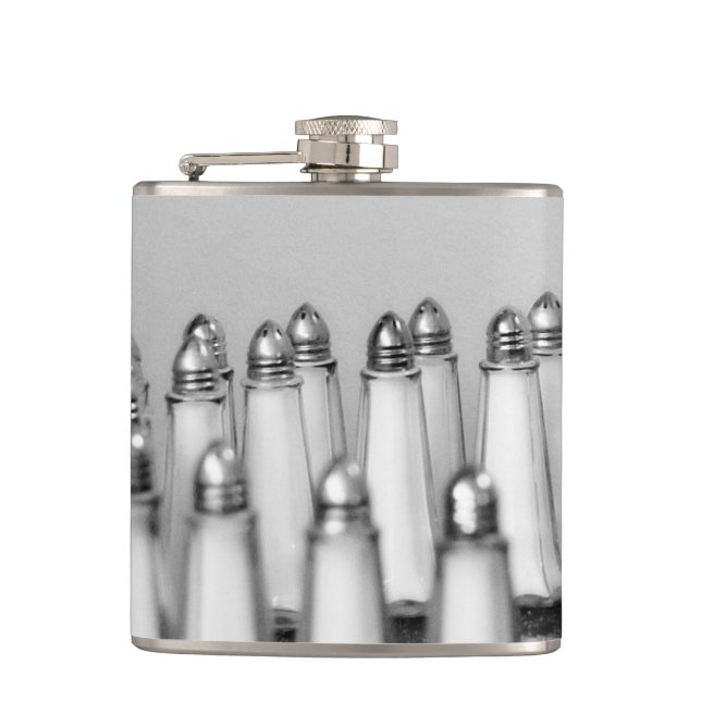 Salt and Pepper Art Photograph Hip Flask (Front)