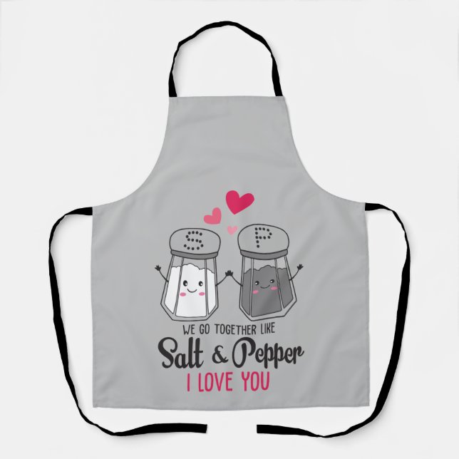 Salt And Pepper Love Apron (Front)
