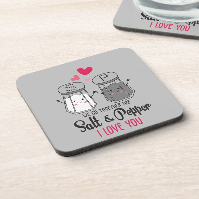 Salt And Pepper Love  Coaster (Left Side)