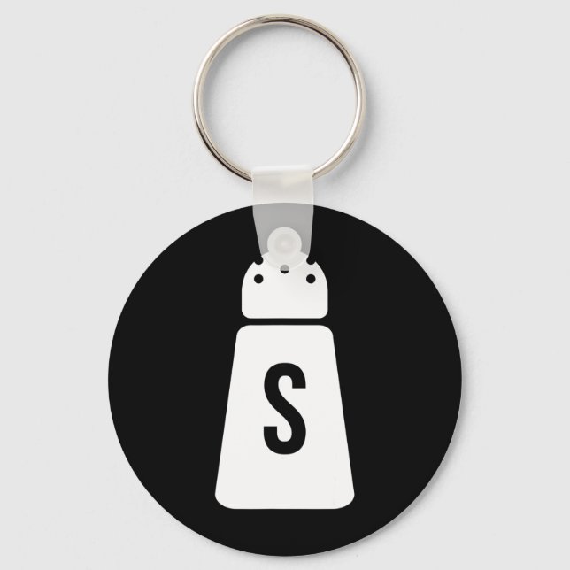 Salt And Pepper Shakers Funny Couple Matching Hall Keychain (Front)